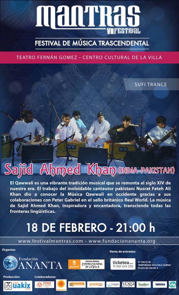 Música para elevar tu espíritu, en el Festival de Mantras 1 Sajid Ahmed Khan