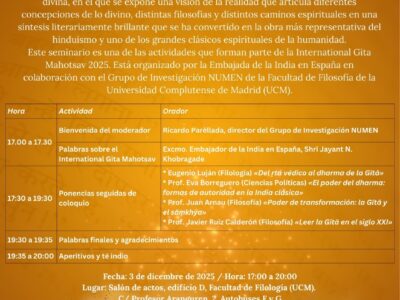 Seminario 'Dharma y poder: relevancia de la Bhagavad Gītā en el mundo actual” 357 Seminario